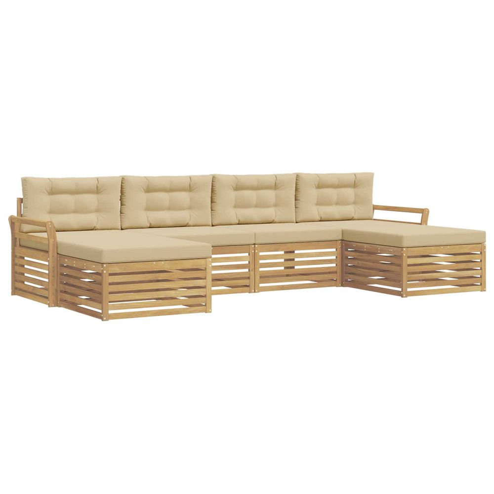 Ensemble de canapés d'extérieur 6 pc blanc et beige