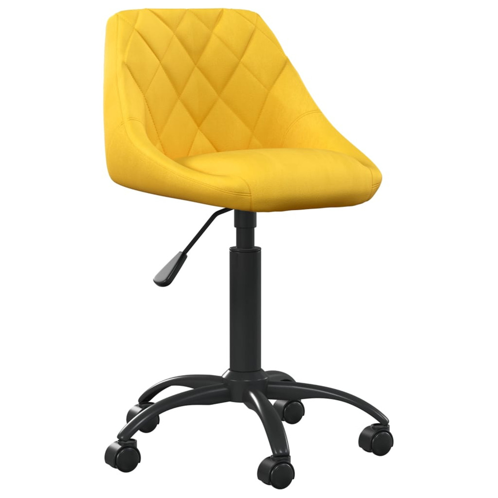 Chaise de bureau jaune moutarde velours