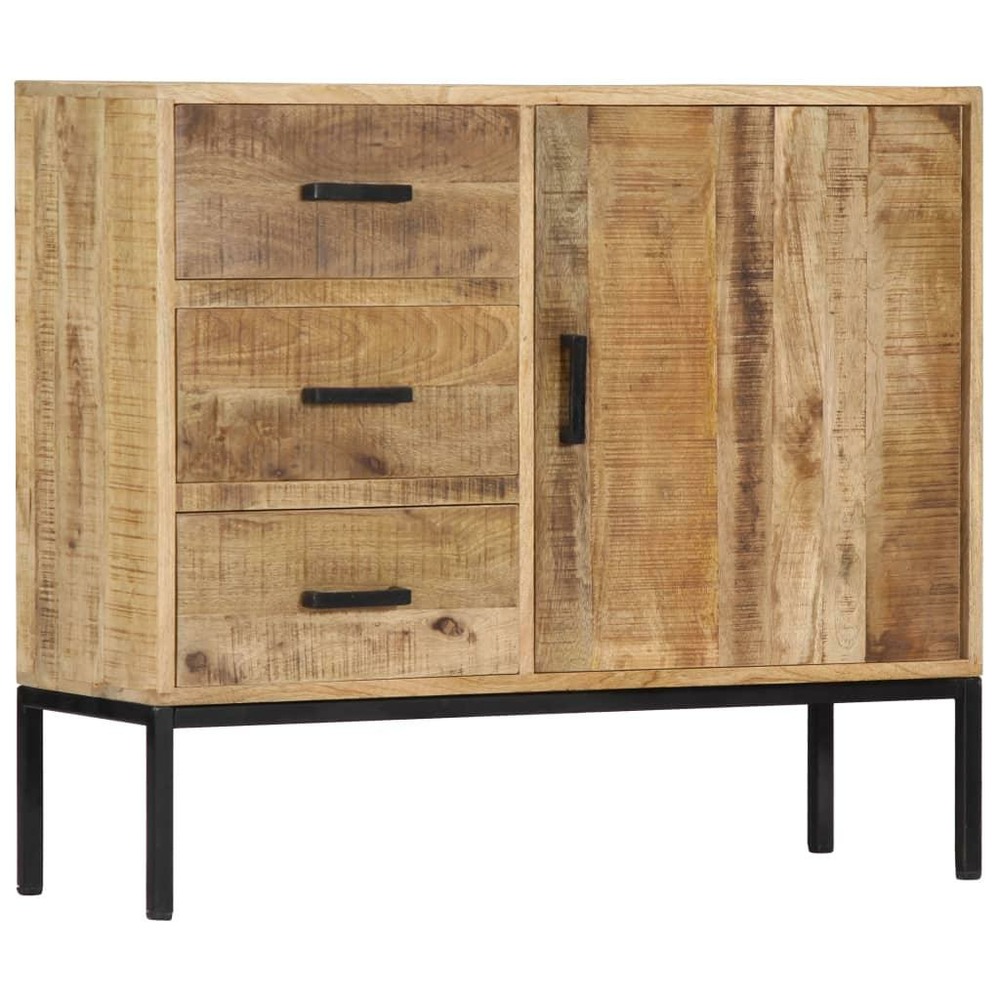 Buffet bahut armoire console meuble de rangement 88 cm bois de manguier massif