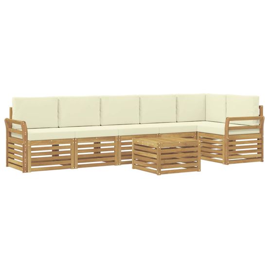 Ensemble de canapés d'extérieur 7 pc blanc et crème polyester
