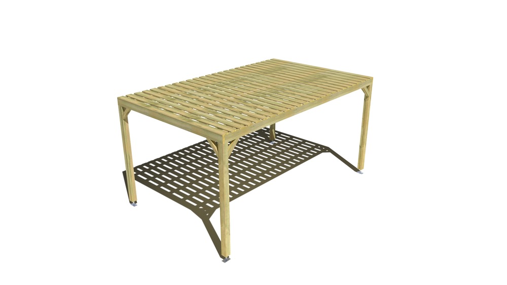 Pergola bois • 5m x 3m • indépendante • sens largeur • platelage bois • livraison comprise