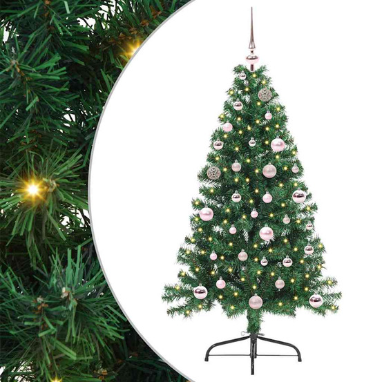 Sapin de noël artificiel pré-éclairé vert 150 cm pvc