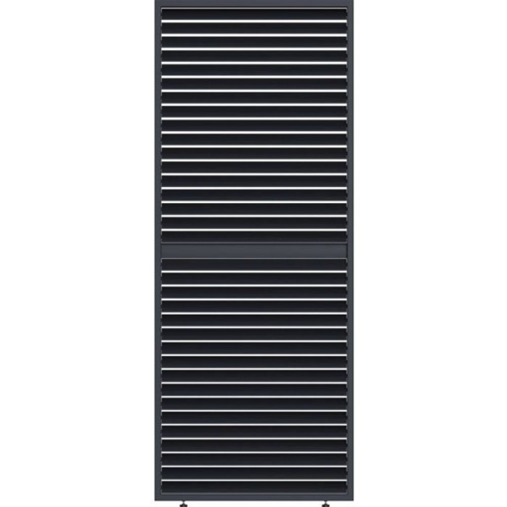 Panneau brise-vue - - ventelles horizontales mobiles - 1 m - aluminium - anthracite