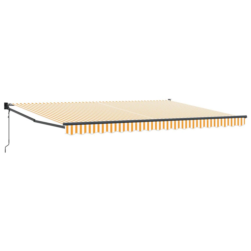 Auvent rétractable jaune et blanc 4 x 2 m polyester et métal
