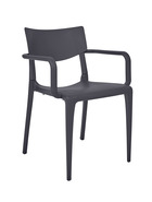 Town - fauteuil de jardin empilable en polypropylène renforcé gris anthracite