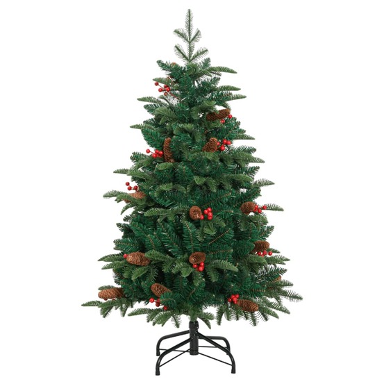 Sapin de noël artificiel avec pommes de pin et baies 150 cm