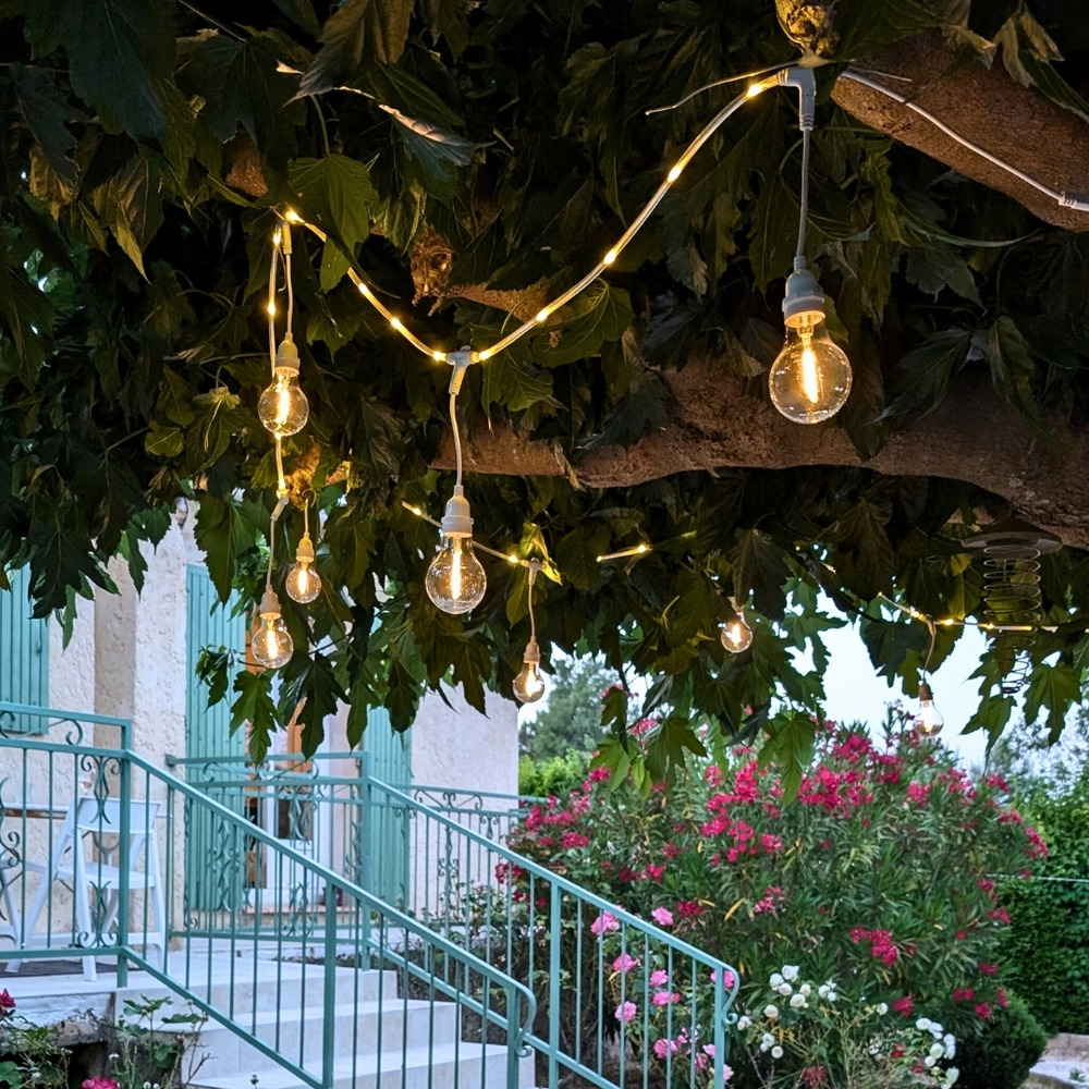 Guirlande guinguette blanc chaud 4,5 m – extérieur