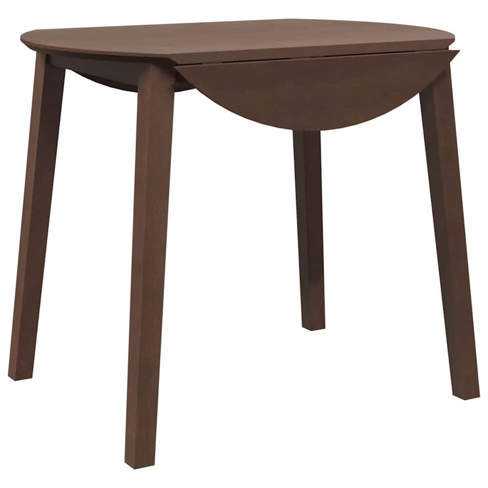 Table à manger marron bois massif et caoutchouc