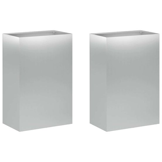 Cache-pot de jardin 2 pc argenté 50 x 40 x 75 cm