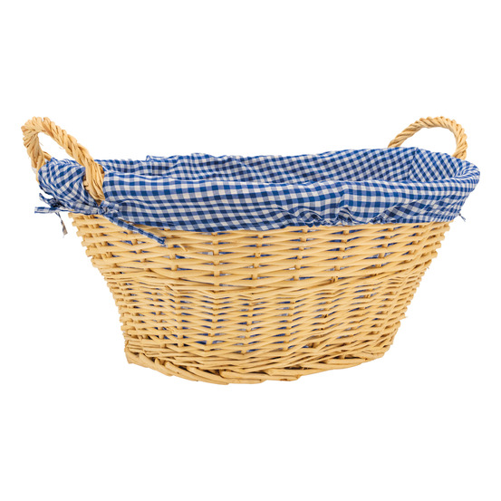 Corbeille à linge en osier clair