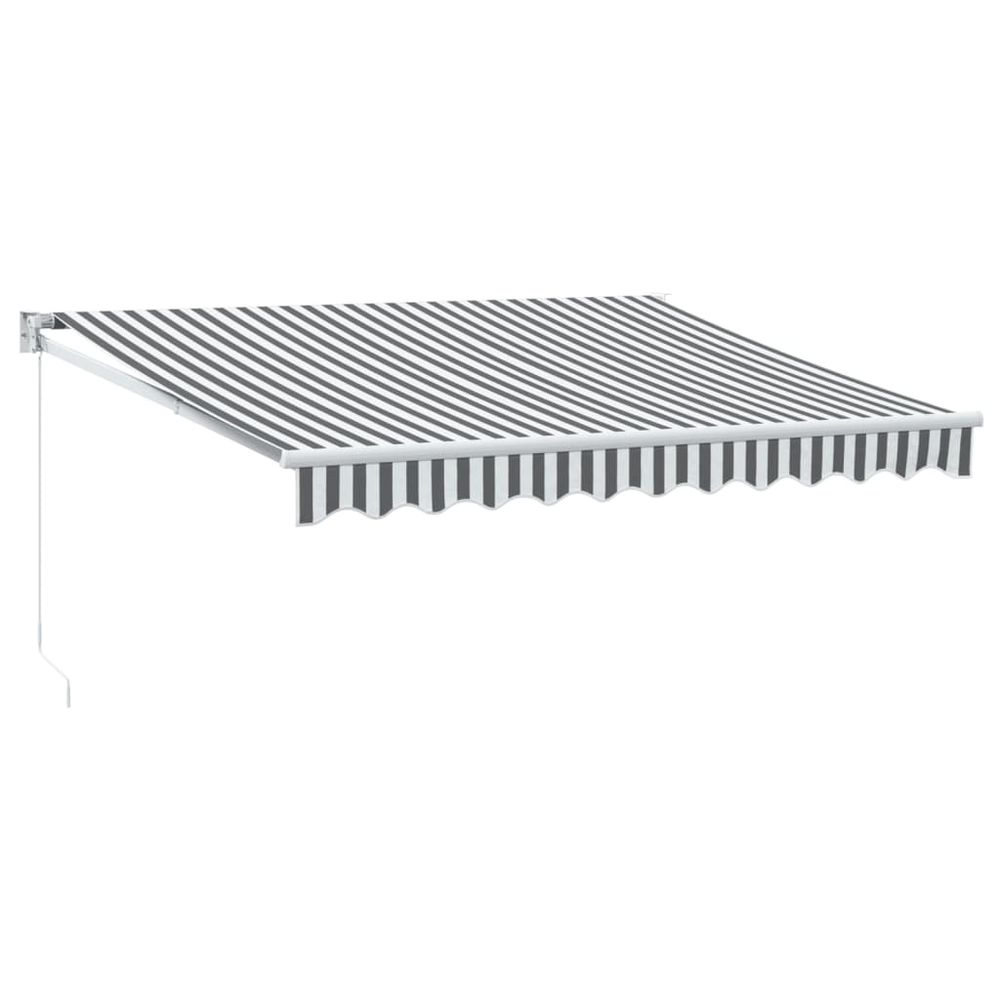 Auvent rétractable anthracite/blanc 3x2,5 m tissu et aluminium