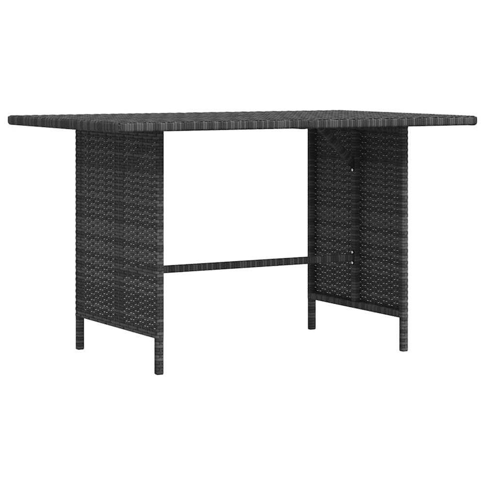 Table à dîner de jardin gris 110x70x65 cm résine tressée