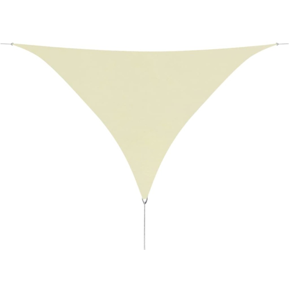 Voile toile d'ombrage parasol en tissu oxford triangulaire 3,6 x 3,6 x 3,6 m crème