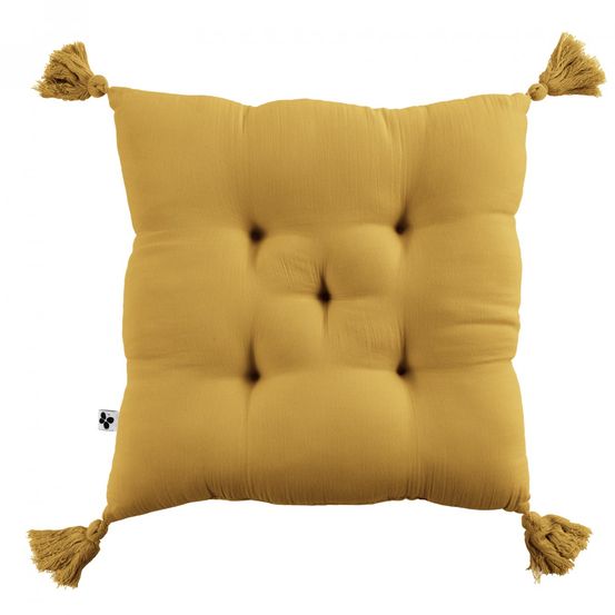 Coussin de chaise assise matelassée gaze de coton gaia