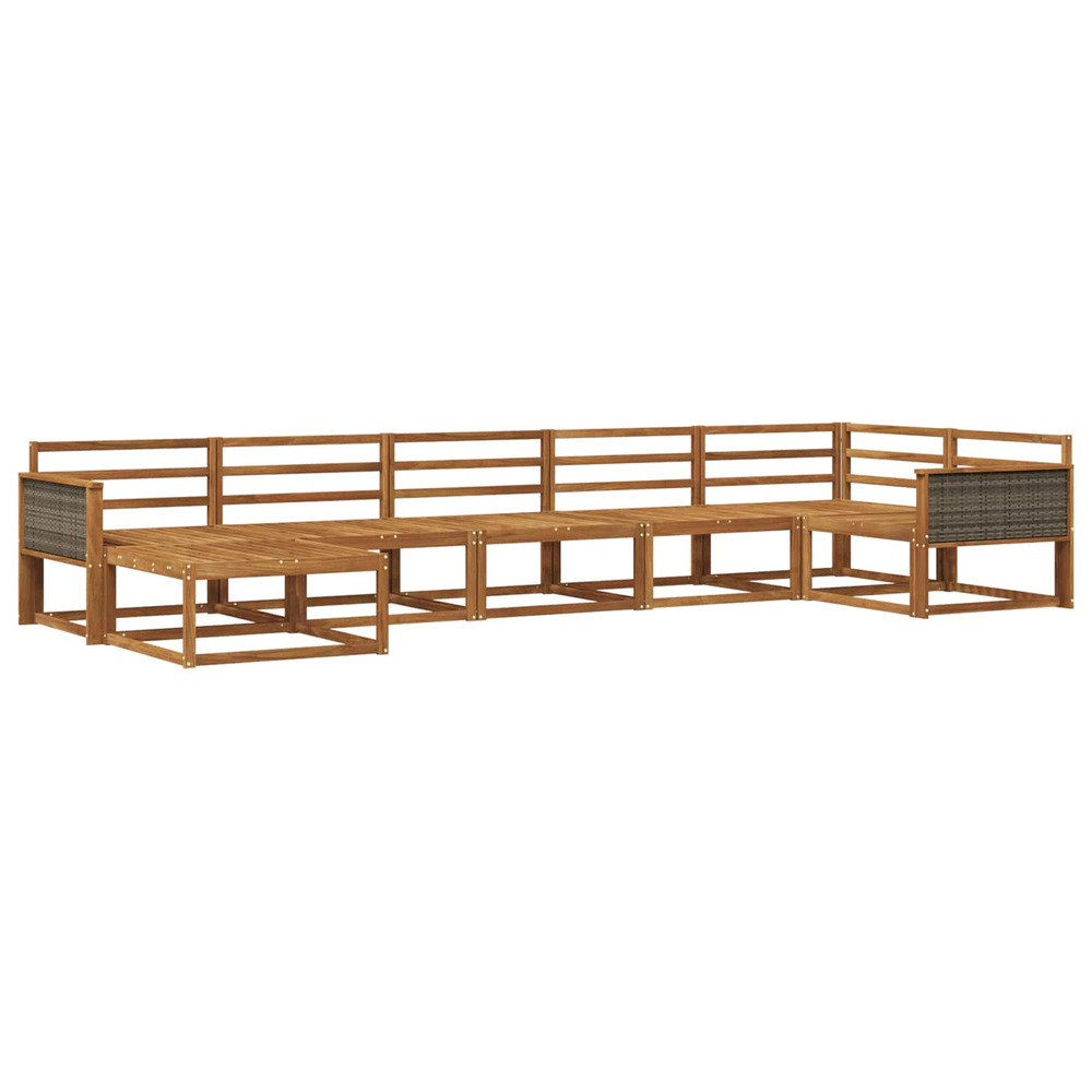 Ensemble de canapés d'extérieur 7 pcs naturel