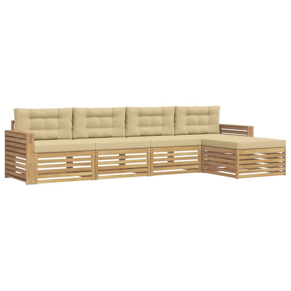 Ensemble de canapés d'extérieur 5 pc blanc et beige