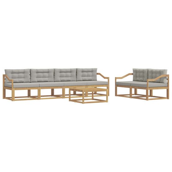 Ensemble de canapés d'extérieur 6 pc blanc et gris clair