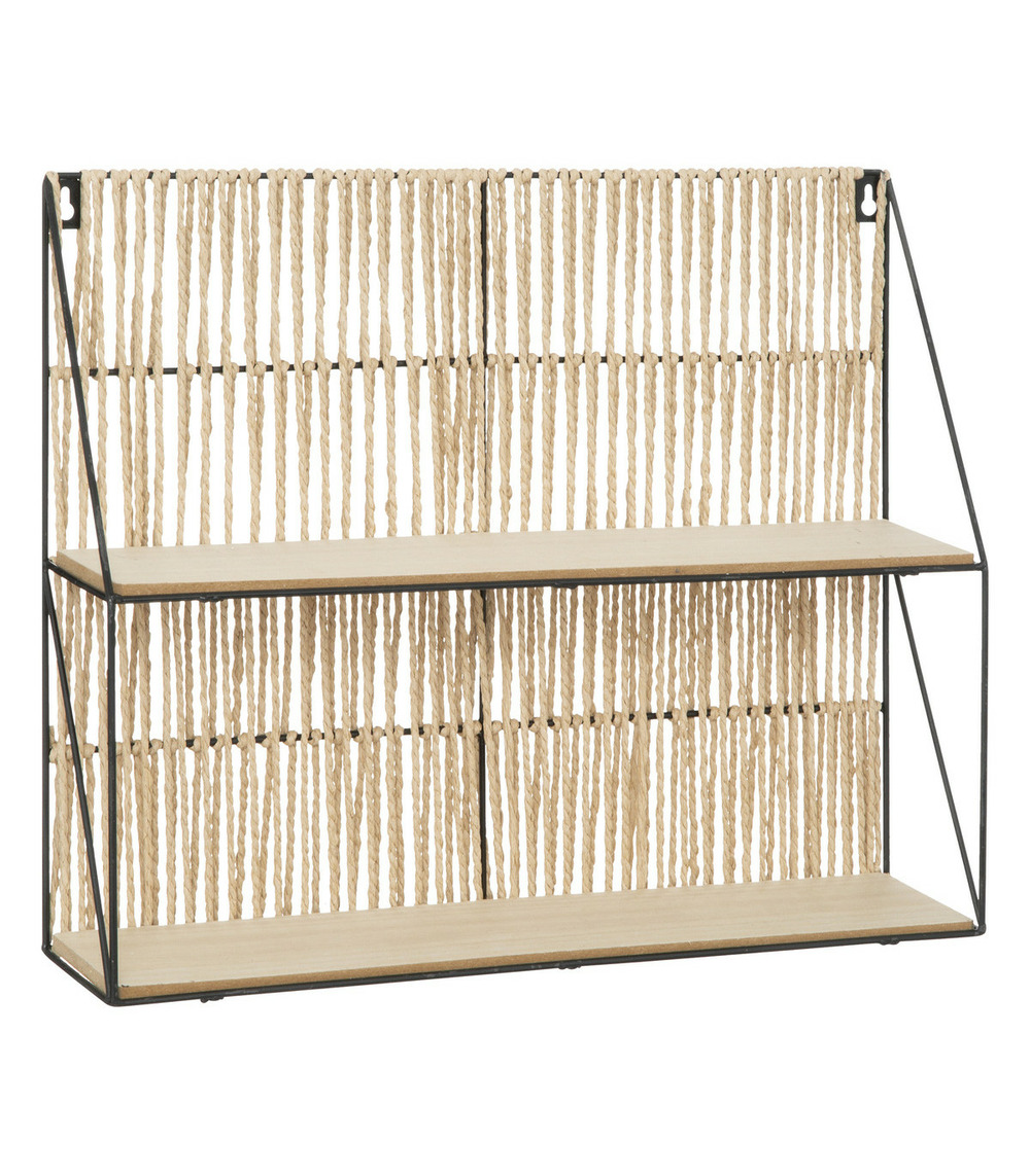 Étagère murale en métal et bois 48 x 40 cm