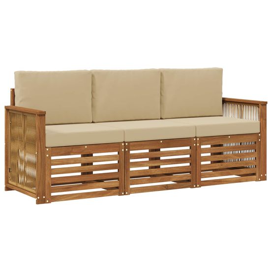 Ensembles de canapés 3 pc bois d'acacia massif