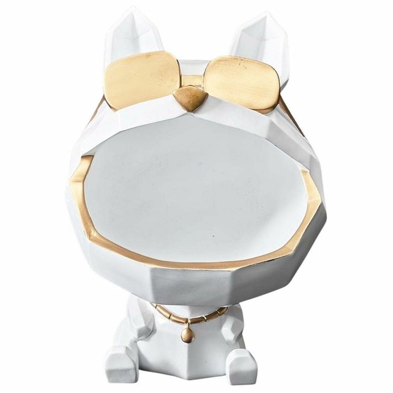 Vide poche chien lunettes dorées origami