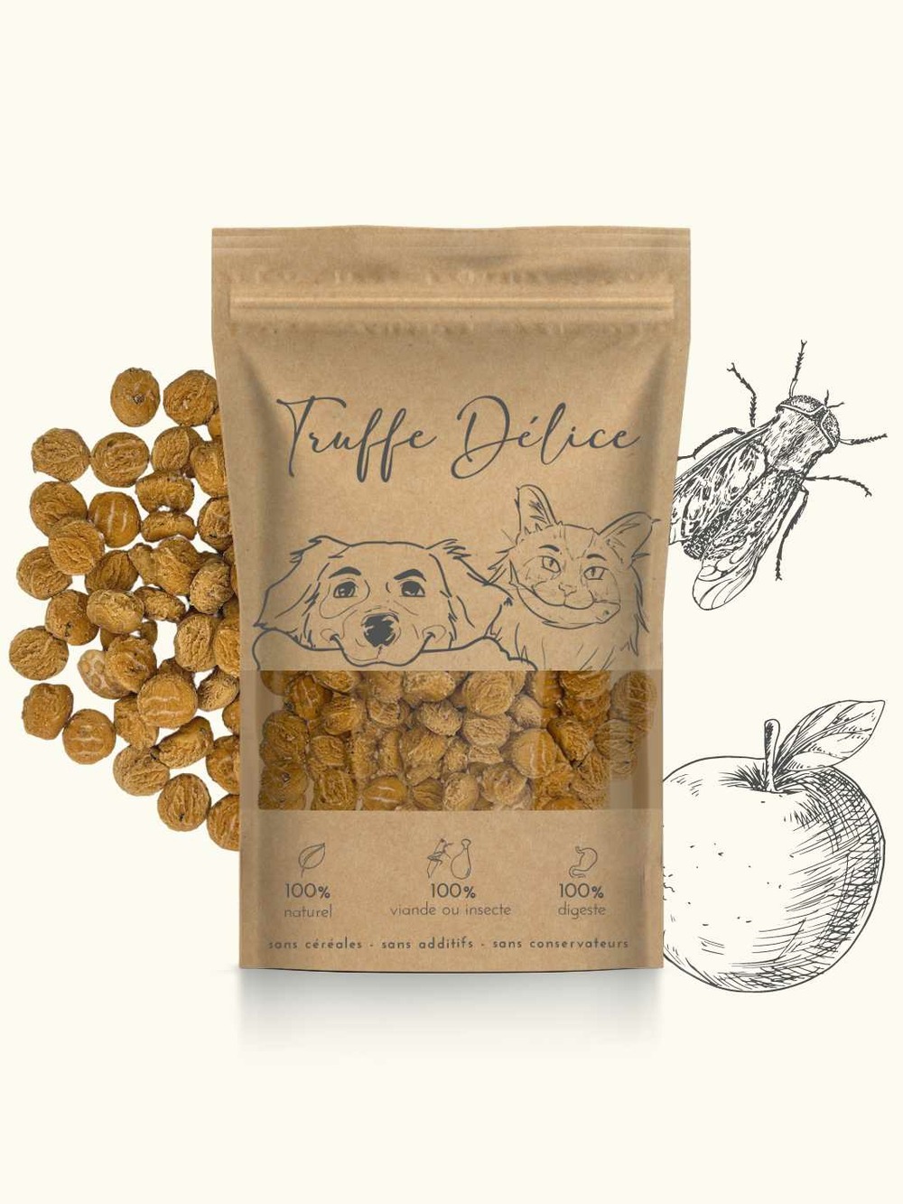 Friandises mouche soldat noire & pomme