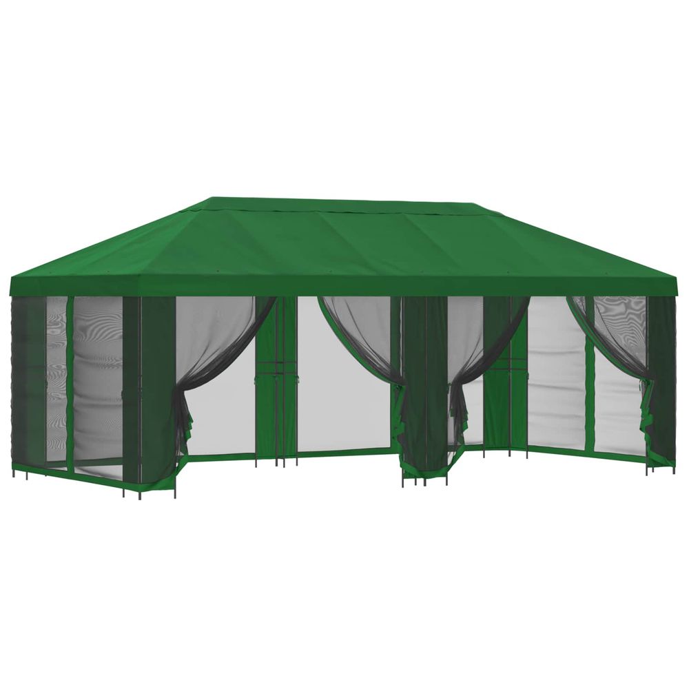 Abri de jardin avec parois 6 x 3 m vert polyester et acier