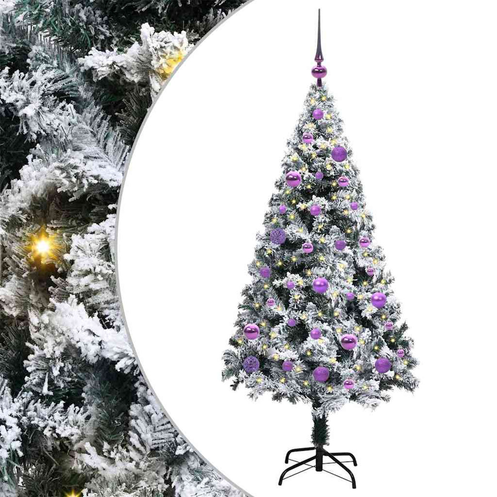 Sapin de noël artificiel blanc 150 cm pvc, acier et plastique