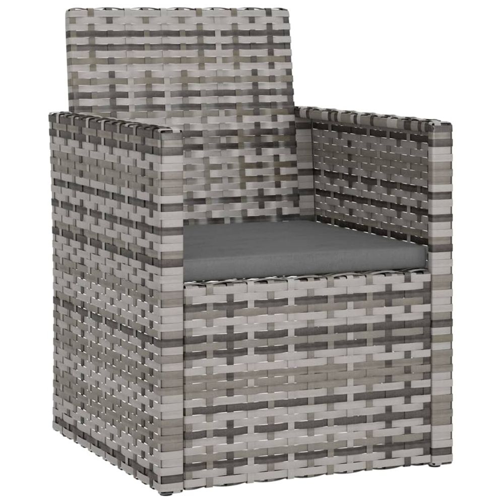 Fauteuil de jardin avec coussin gris résine tressée