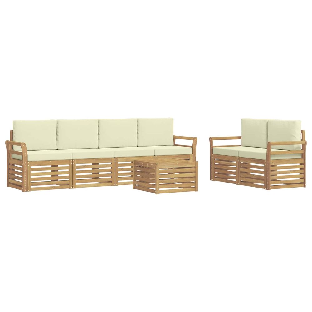 Ensemble de canapés d'extérieur 7 pc blanc et crème polyester