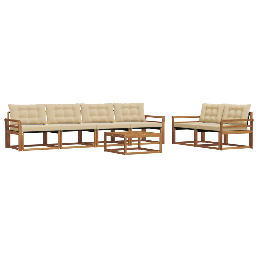 Ensemble de canapés d'extérieur 7 pcs naturel et beige