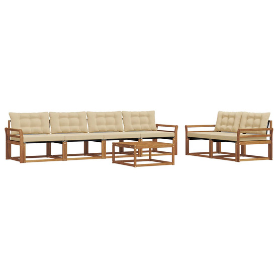 Ensemble de canapés d'extérieur 7 pcs naturel et beige