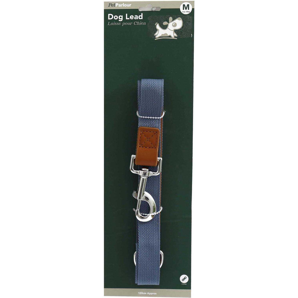 Laisse en polyester 120 cm bleu