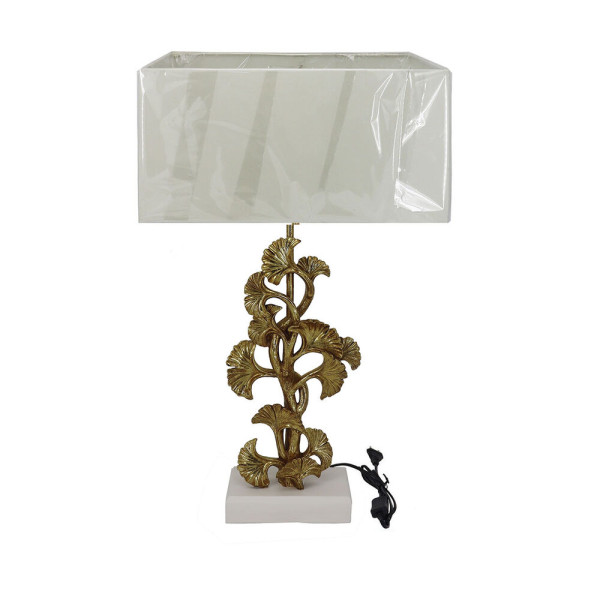 Lampe de bureau  doré polyester blanc résine (38 x 20 x 59,5 cm)