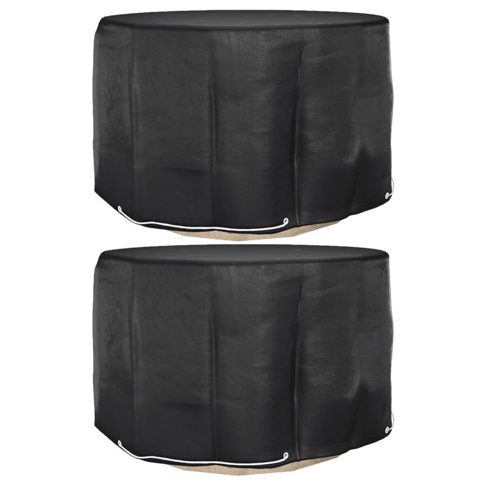 Housses pour meubles de jardin 2 pcs 6 œillets ø125x75 cm rond