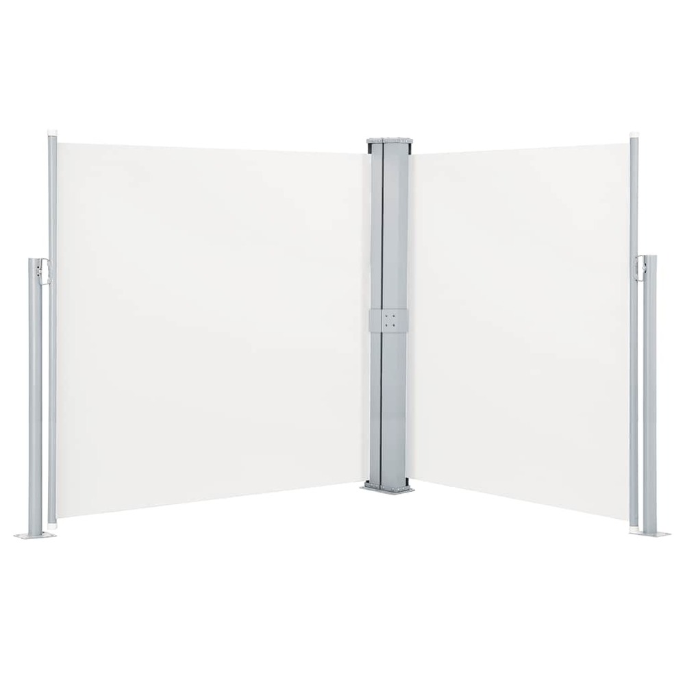 Auvent latéral double rétractable de patio 170x600 cm crème