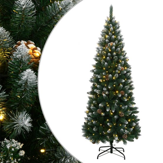 Sapin de noël artificiel enneigé 150 led pour intérieur vert 150 cm