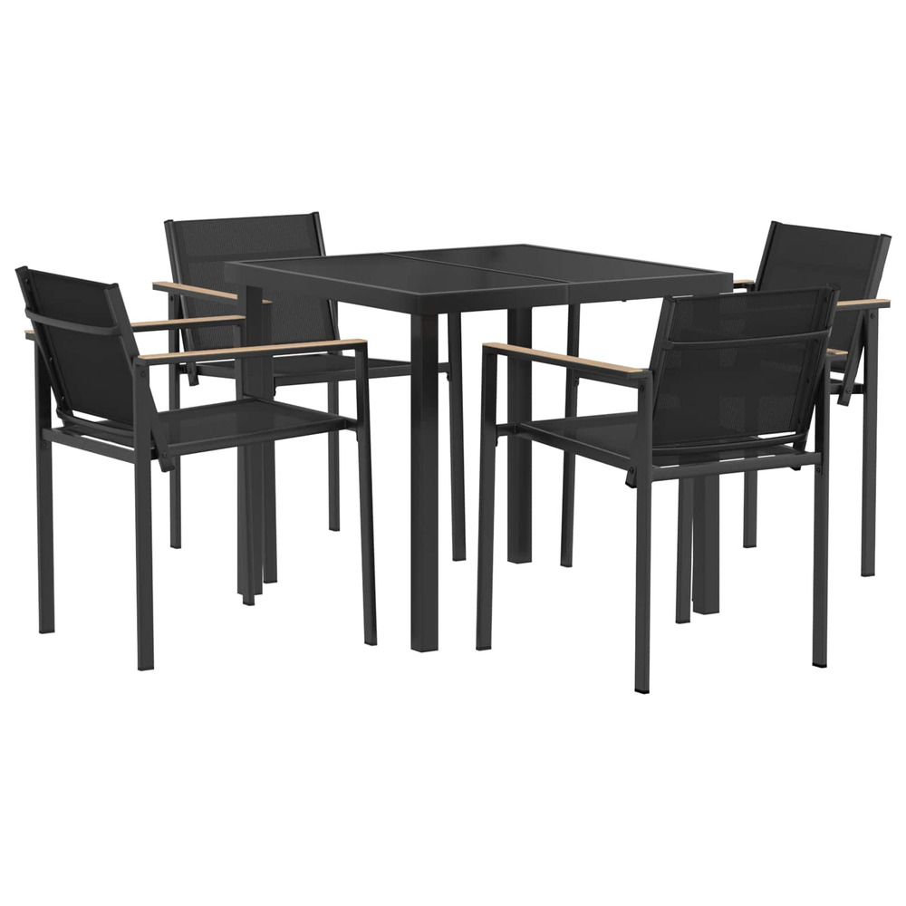 Ensemble de meubles d'extérieur 5 pcs noir et anthracite