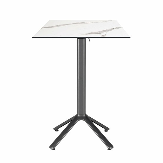 Restootab - table haute pliable nemo pour intérieur/extérieur marbre blanc 60x60