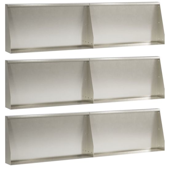 Mur de soutènement 6 pc 80 x 12 x 50 cm acier inoxydable