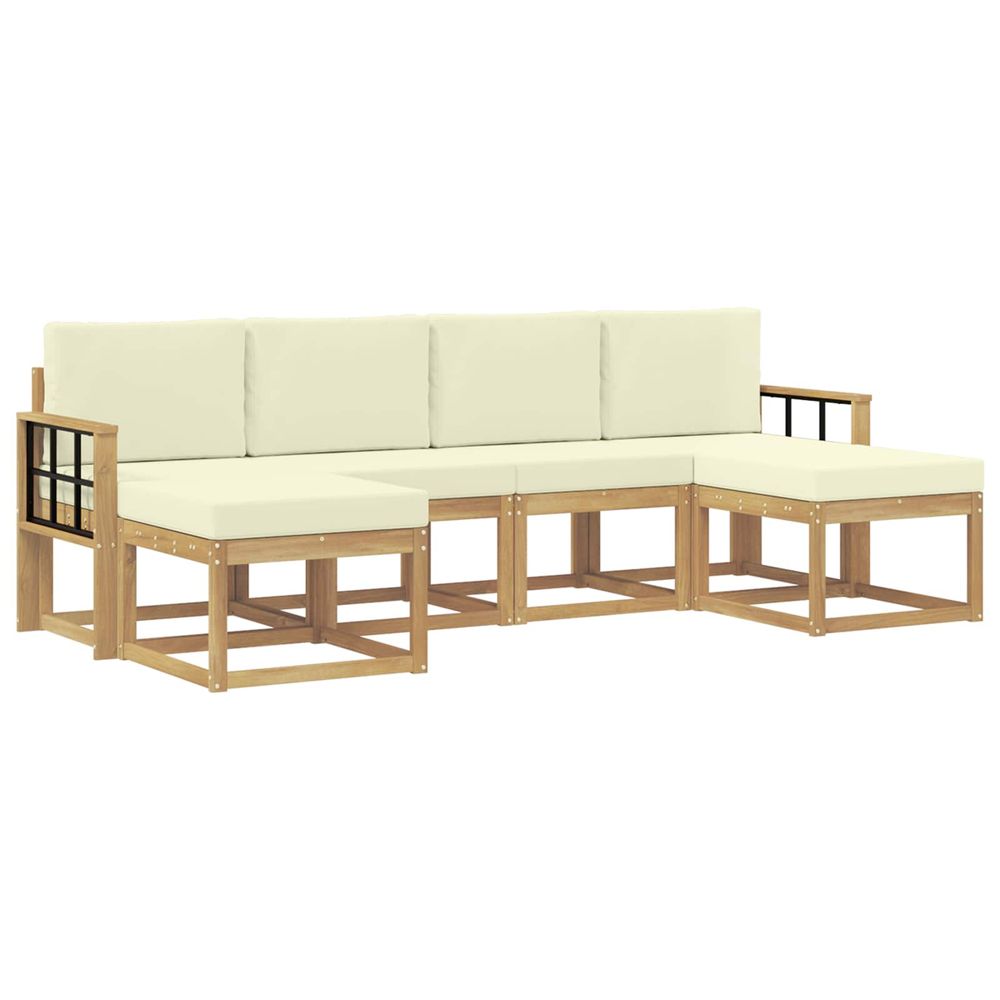 Ensemble de canapés d'extérieur 6 pc blanc et crème polyester