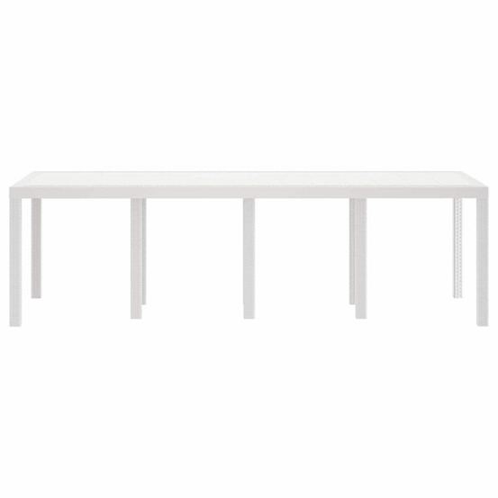 Table de jardin pour repas blanc 250 x 100 x 73 cm polyrotin