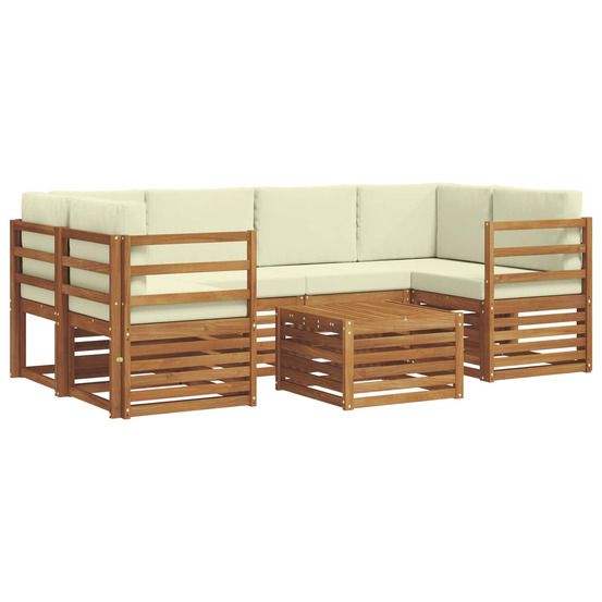 Ensemble de canapés d'extérieur 7 pc naturel et crème