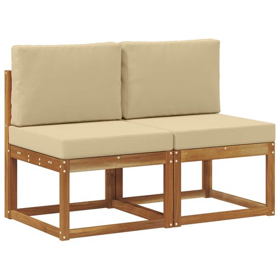 2 pièce sofa de milieu extérieur bois d'acacia massif naturel