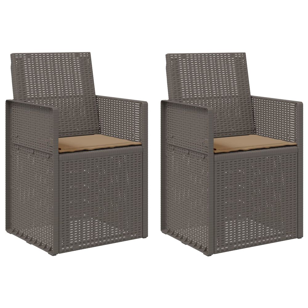 Chaises de jardin salle à manger 2 pc gris clair et taupe pp