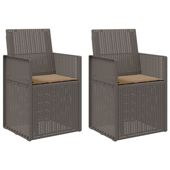 Chaises de jardin salle à manger 2 pc gris clair et taupe pp