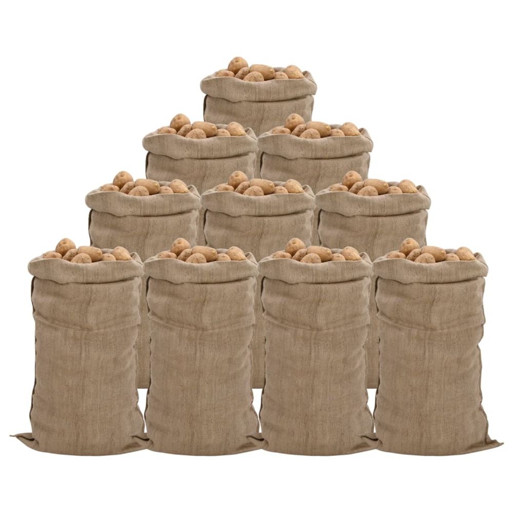 Sacs en jute 10 pièces 65x135 cm 100 % jute 340 g/m²