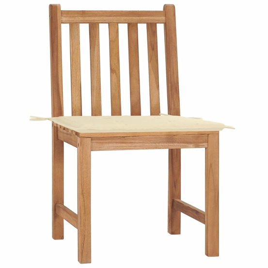 Chaises de jardin lot de 2 avec coussins bois de teck massif