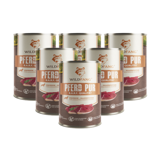 Wildfang - aliment humide pur pour chevaux - qualité barf - 6 x 800 g