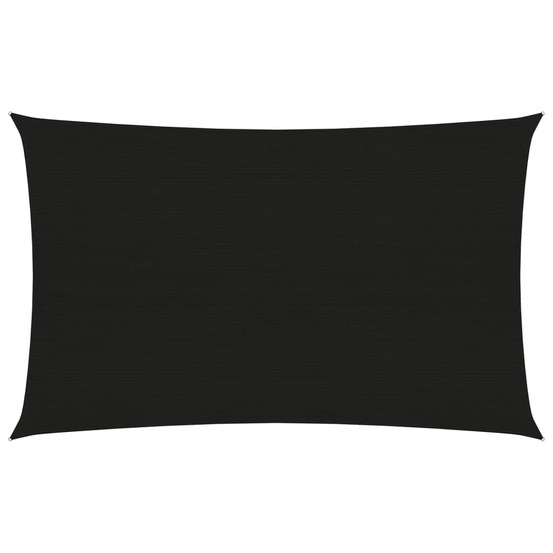 Voile toile d'ombrage parasol 160 g/m² 4 x 6 m pehd noir