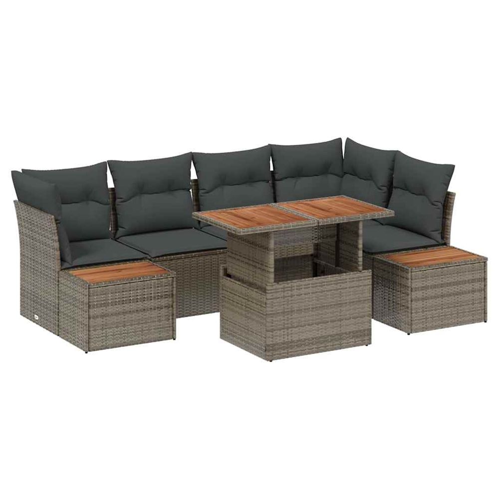 Ensemble de canapé de jardin 10 pc gris poly rotin